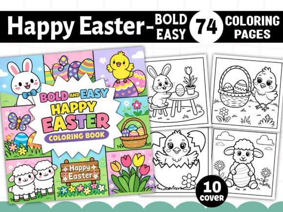 Bold Easy Happy Easter Coloring Pages: A Creative Resource for All Skill Levels
