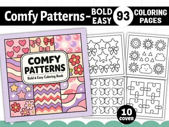 Comfy Patterns Bold Easy Coloring Pages: A Creative Escape for All
