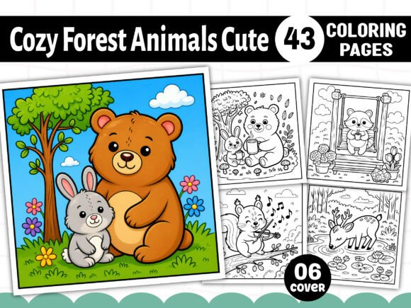 Cozy Forest Animals Cute Coloring Pages: A Unique Creative Resource