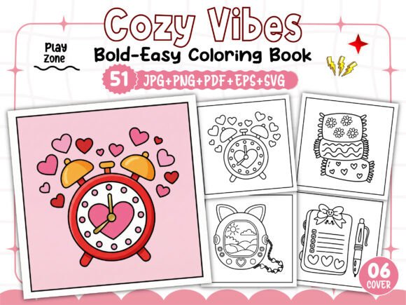 Cozy Vibes Bold and Easy Coloring Book: A Creative Escape for All Ages