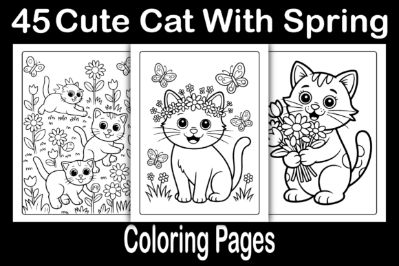 Cute Cat with Spring Coloring Pages: A Creative and Profitable Opportunity