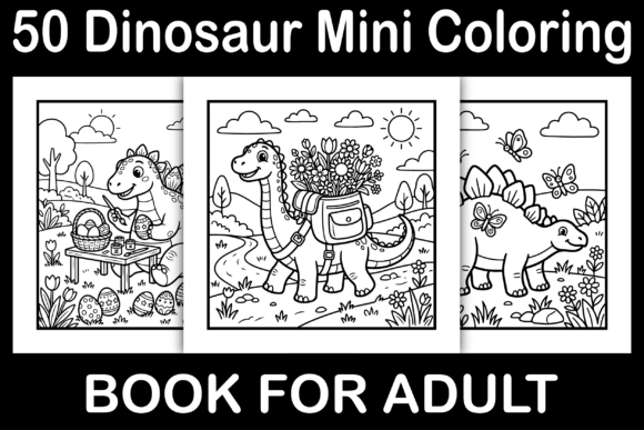 Dinosaur Mini Coloring Pages