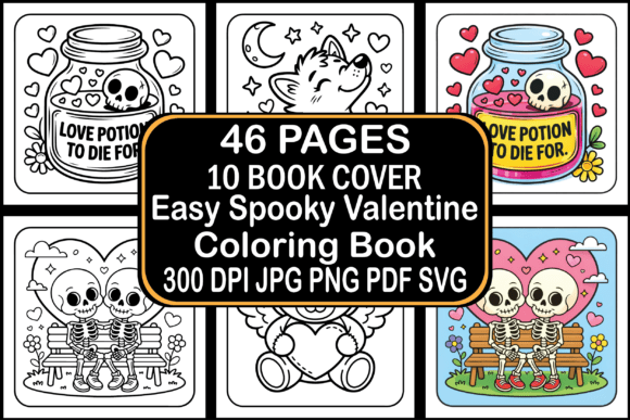 Easy Spooky Valentine Coloring Book