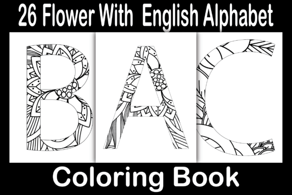 Flower English Alphabet Coloring Book