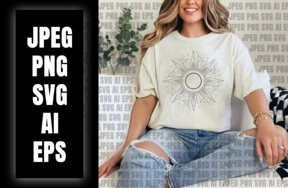 Geometric Sunburst Design with Triangles: A Versatile Creative Tool