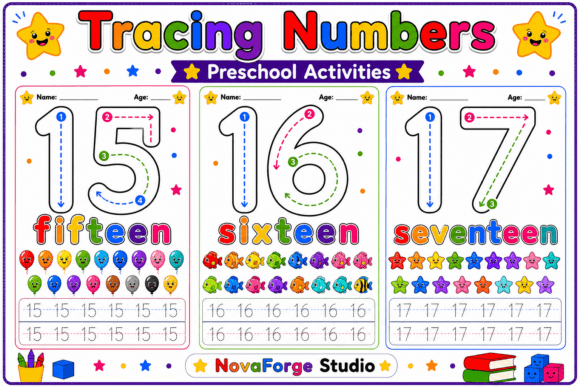 Preschool Numbers 15-16-17 Worksheets: A Practical Tool for Early Math Learning
