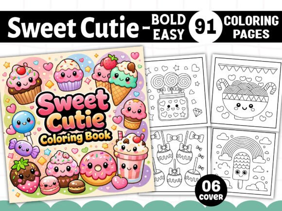 Sweet Cutie Bold and Easy Coloring Pages: A Creative Resource for All Skill Levels