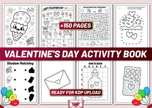 Valentine Day Activity Book for Kids